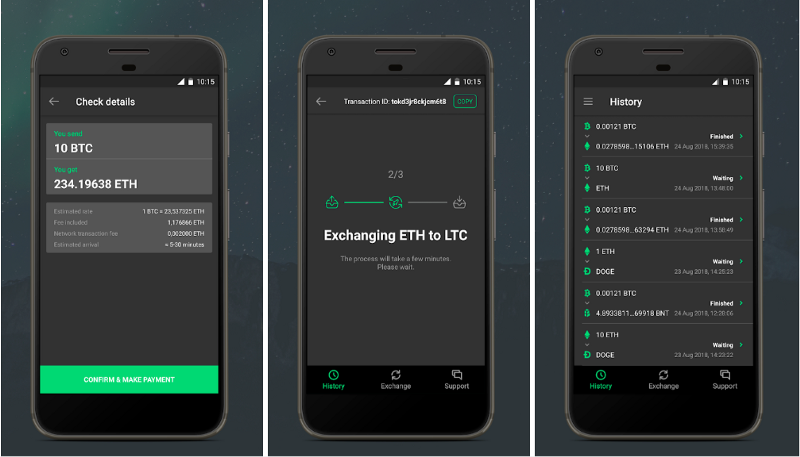 Changelly Exchange Now Available On Android - image 2 - bitcoinshirtz